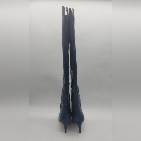 809- Sam Edelman Ursula Women's Over The Knee Boots Navy Liz Print Color NWT - Picture 4 of 13
